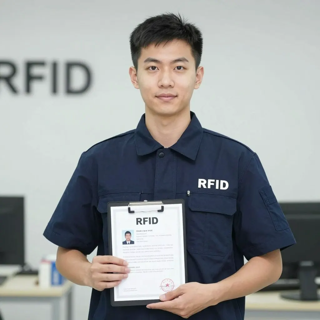 Professional RFID installation technician